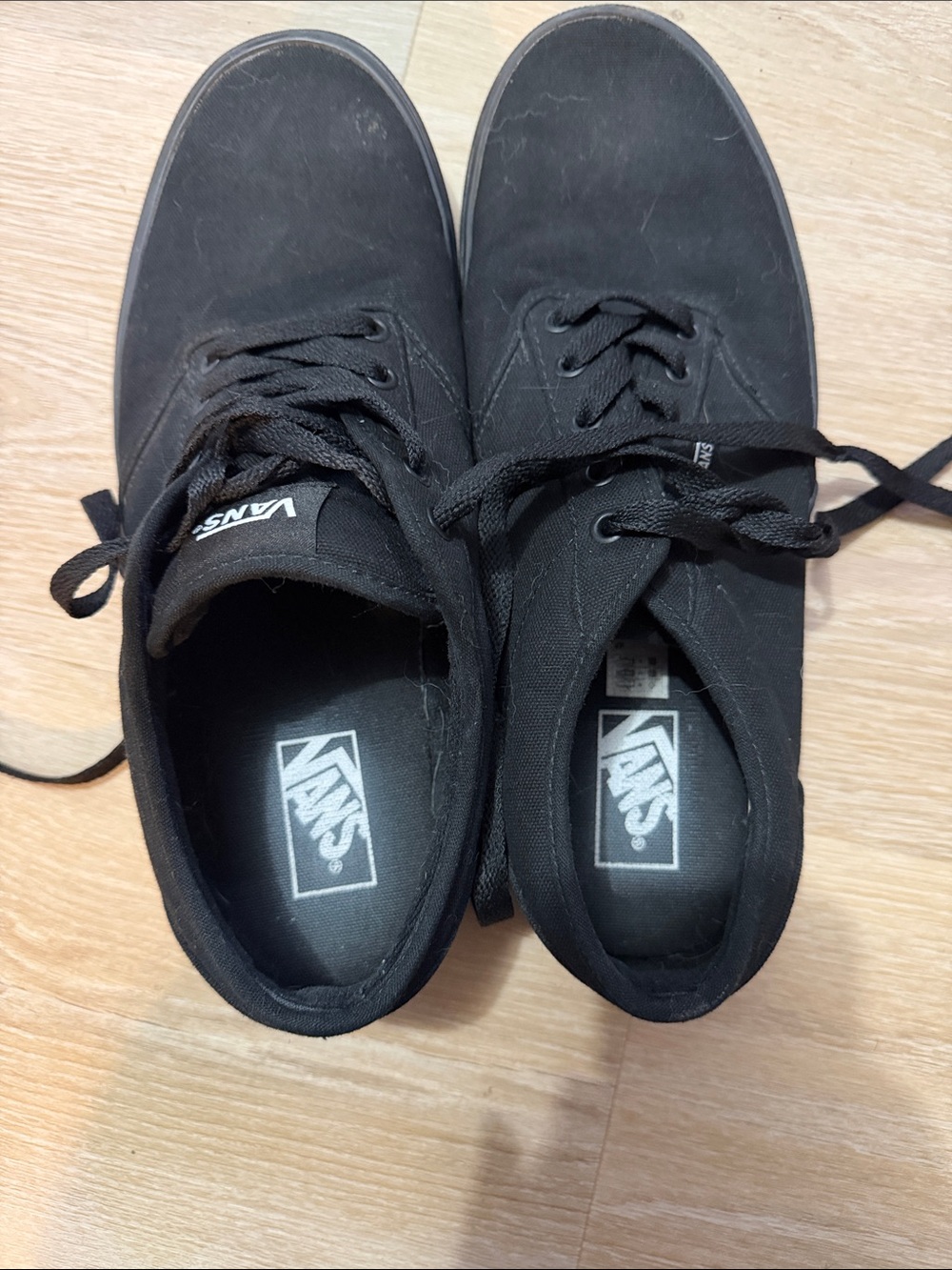 Vans Black Canvas Low-Top Lace-Up Sneakers